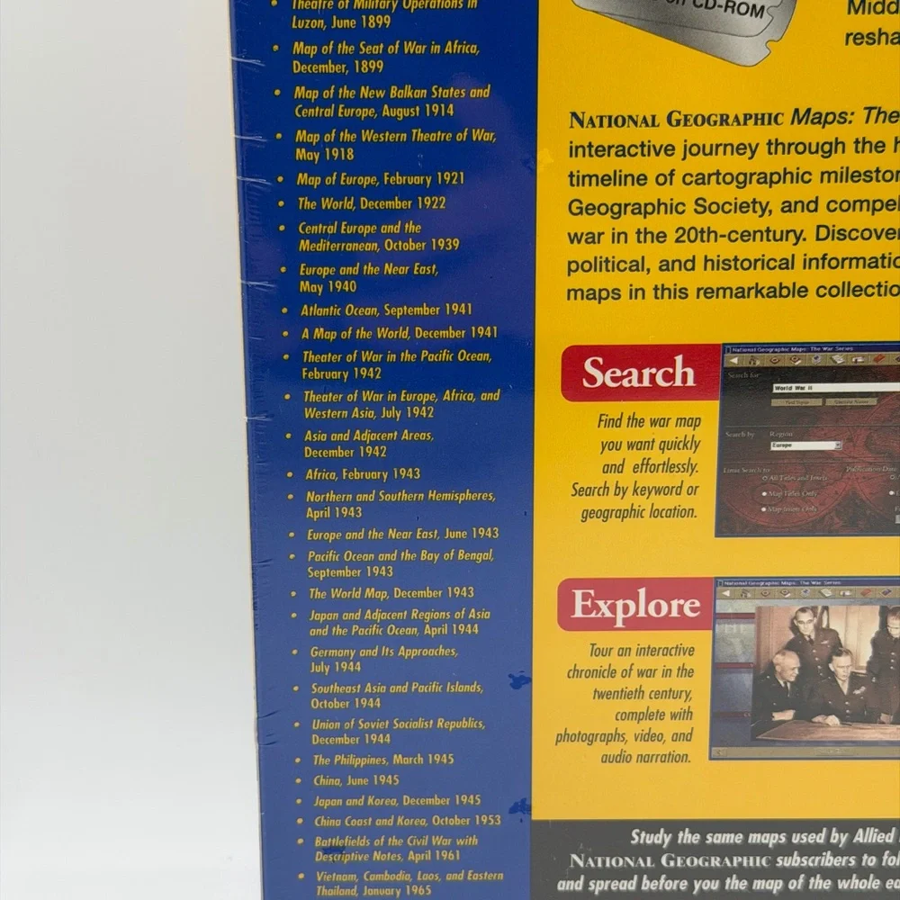 National Geographic Maps The War Series - Special Edition PC CD-ROM New Sealed